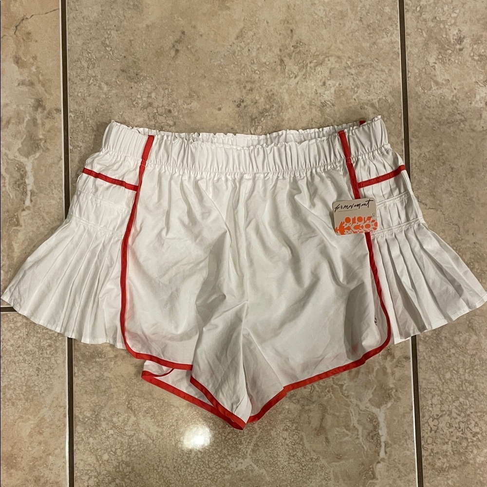 Free People Movement Easy Tiger Short Small White Red Combo